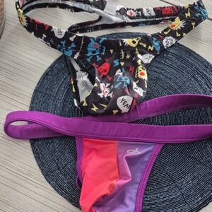 Colorful Graphic Thong Bottoms